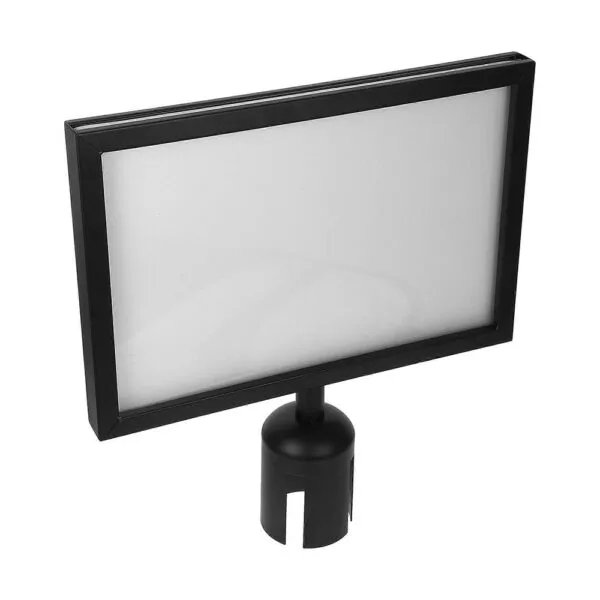 Stainless steel sign holder for office signage