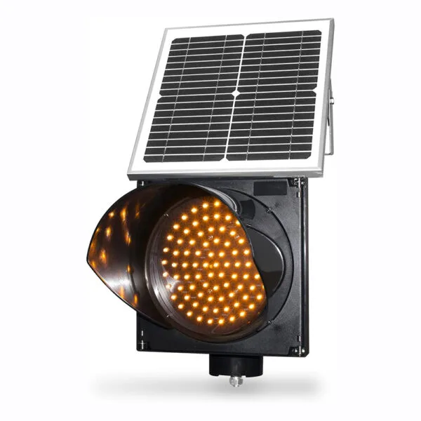 Solar traffic light blinker with 120 LED warning lights